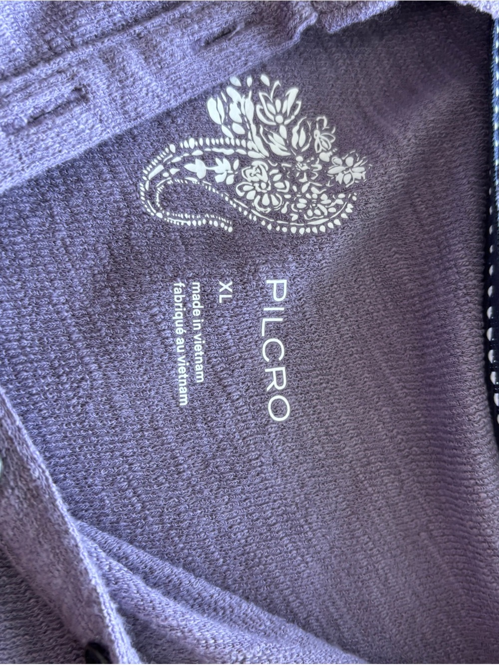 Pilcro (Anthropologie) Ruffle Henley Top Purple Gray - Size XL - NWT - Picture 7 of 10